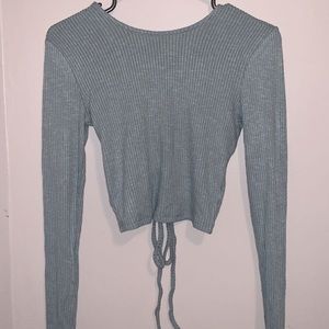 Cropped open back long sleeve